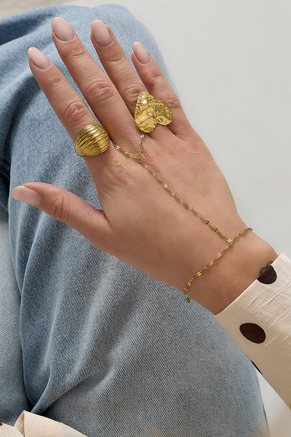 Elegant Silver & Gold Hand Chain for Everyday Wear