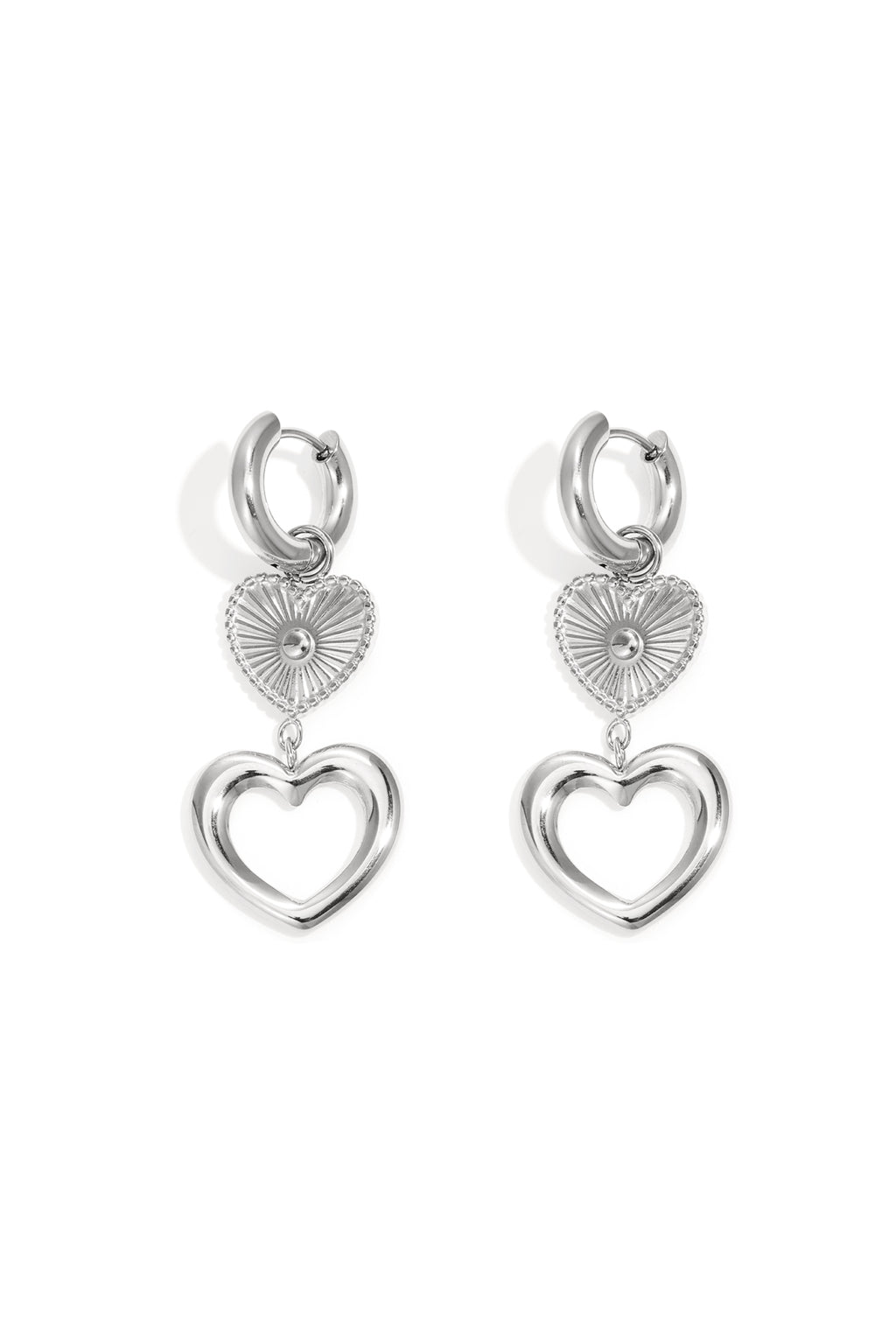 Elegant Heart Loop Dangle Earrings for Everyday Glam