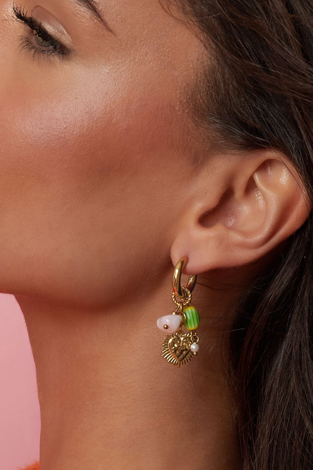 Elegant Gold Heart Drop Earrings for Spring/Summer