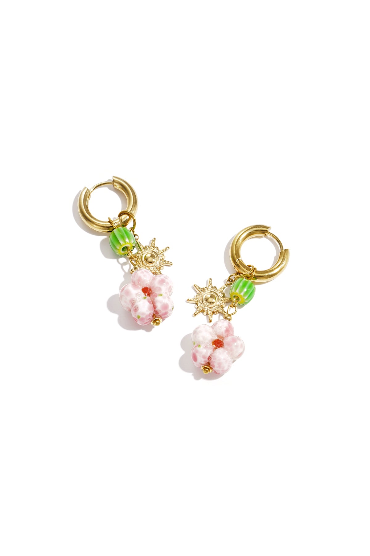 Romantic Pink Bead Earrings for Spring/Summer Main product image