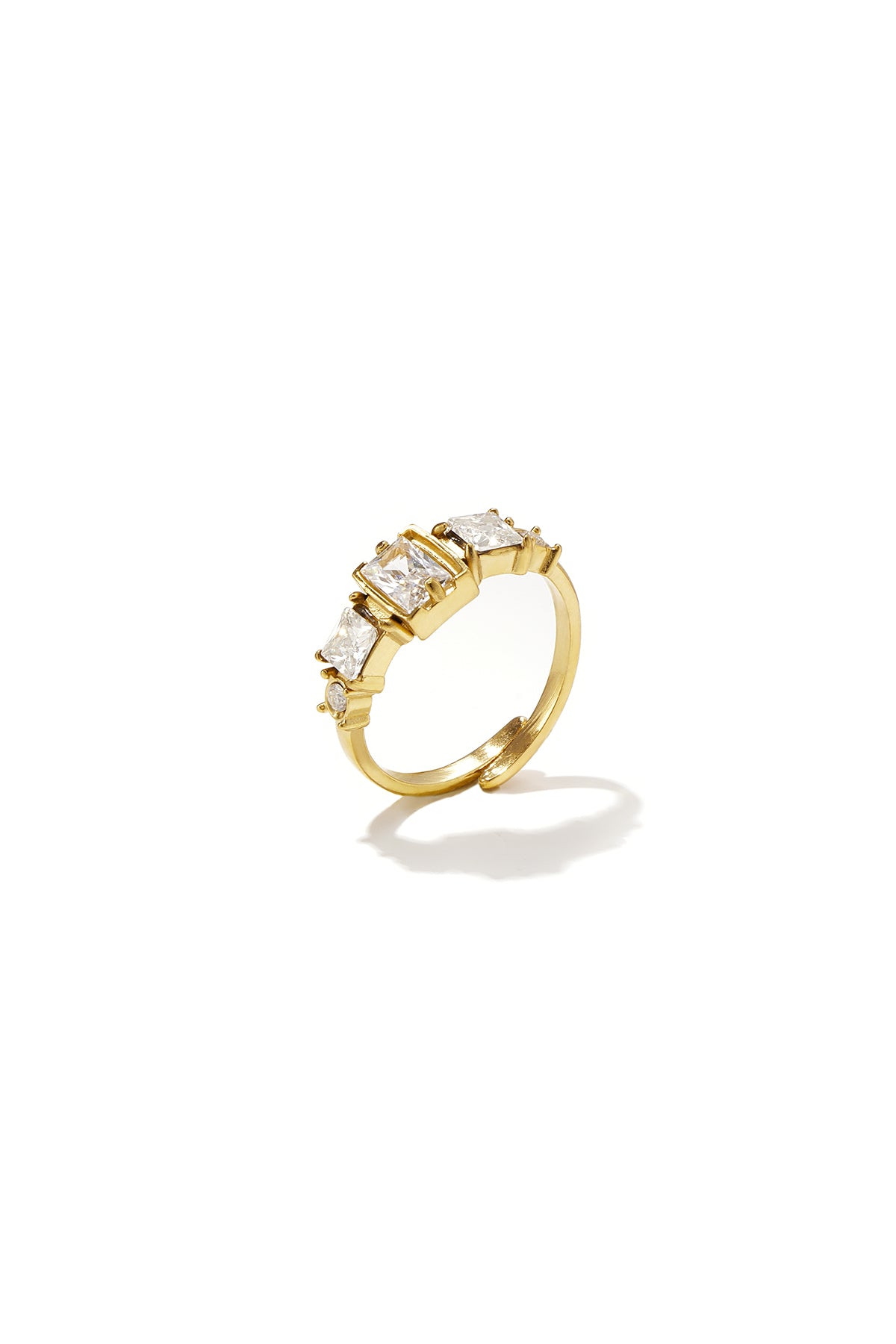 Elegant Minimalist Adjustable Ring - Silver & Gold Imagen principal del producto