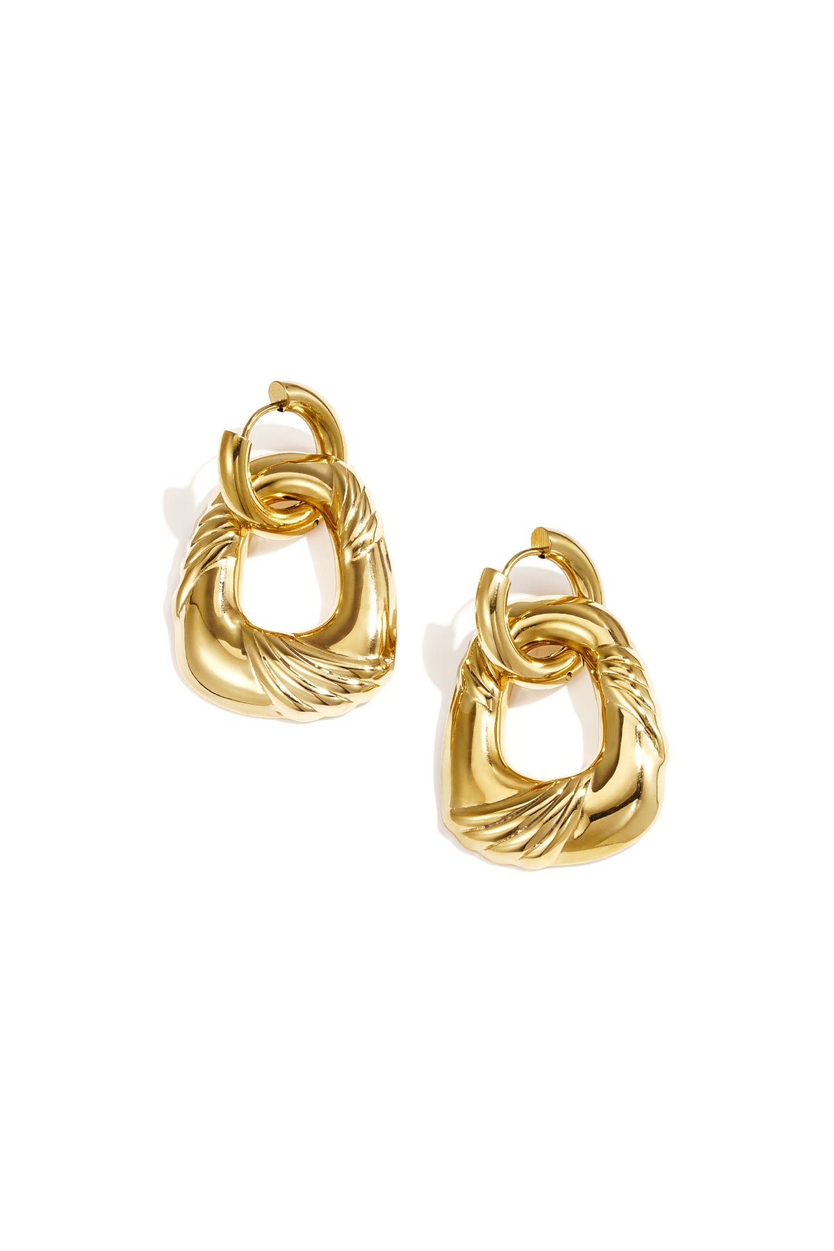 Stylish Gold-Color Drop Earrings for Everyday Glam Imagen principal del producto