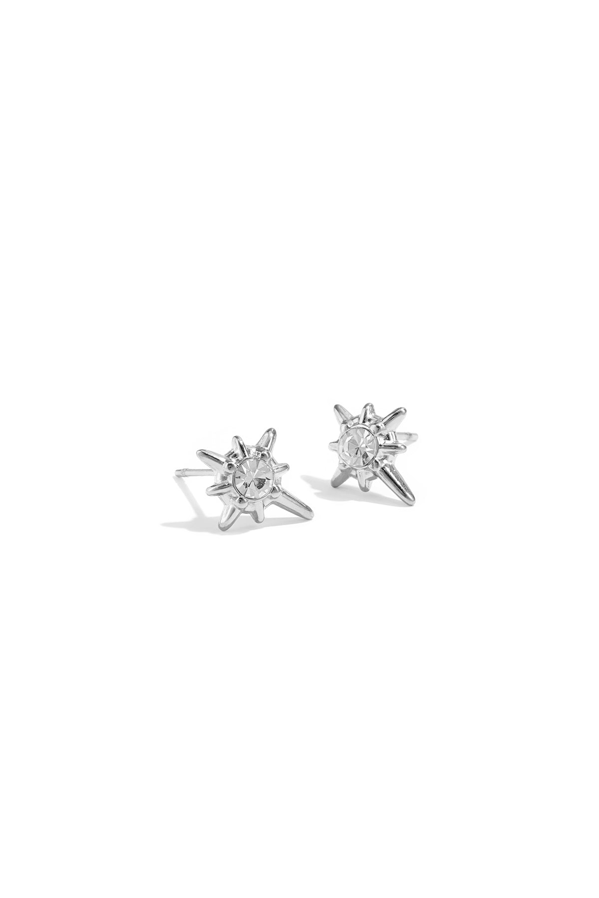 Elegant Star Rhinestone Stud Earrings - Silver & Gold
