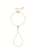Elegant Heart Hand Chain - All Fit, Rhinestone Charm