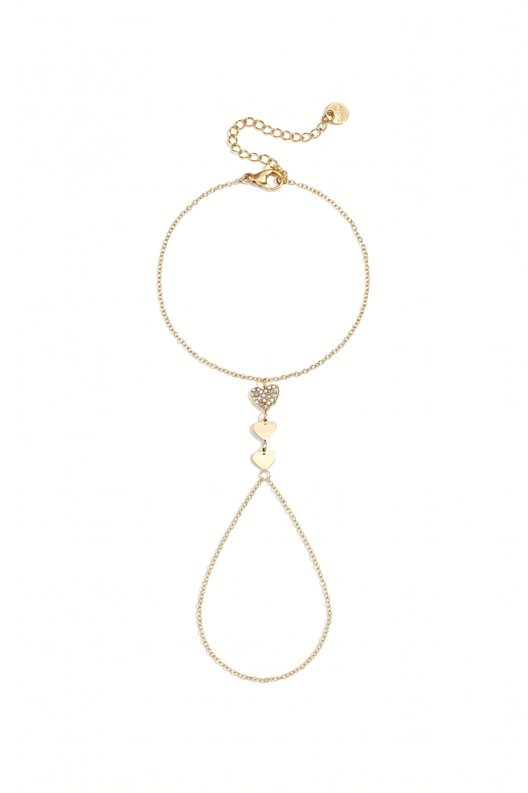 Elegant Heart Hand Chain - All Fit, Rhinestone Charm