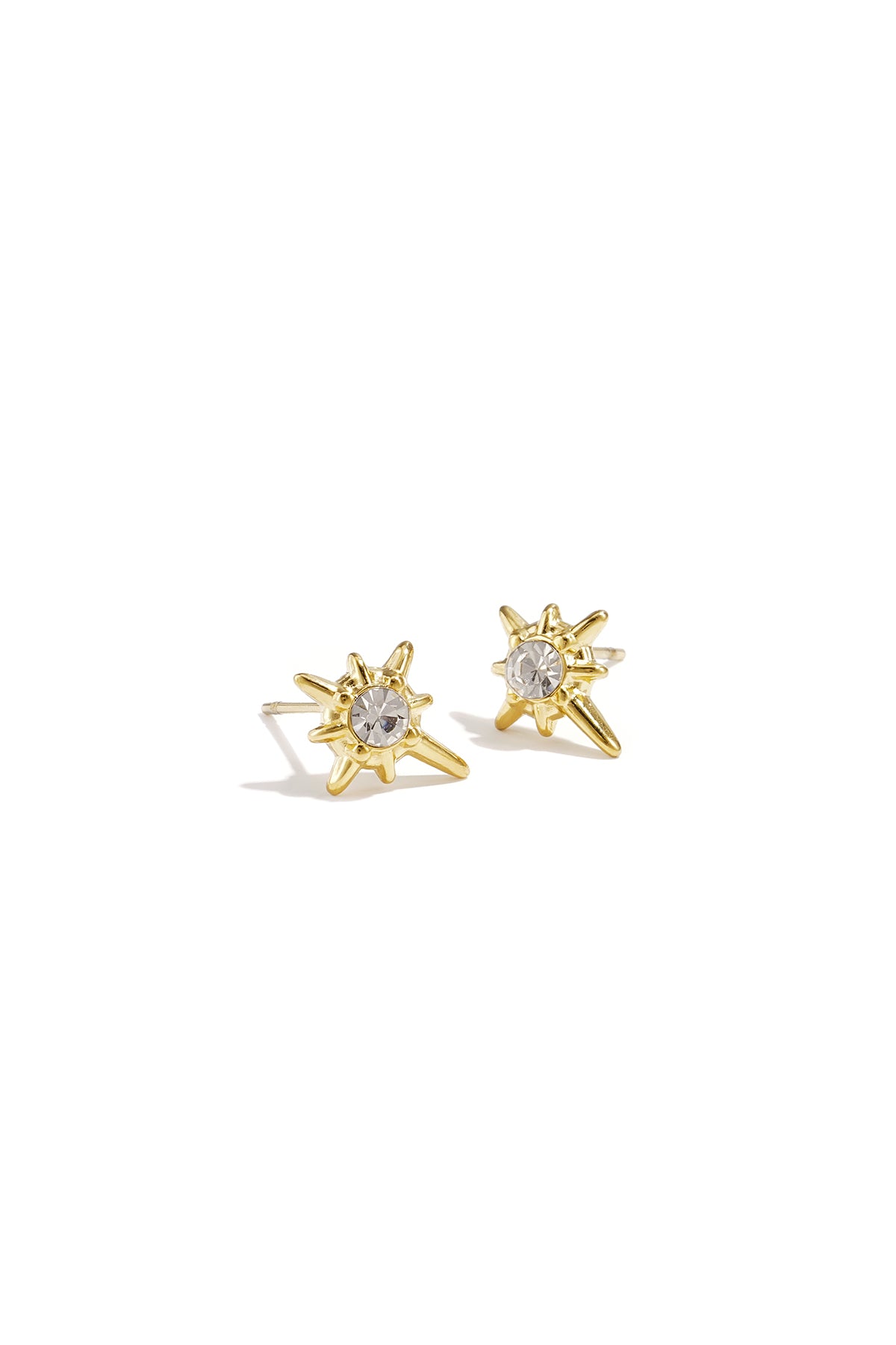 Elegant Star Rhinestone Stud Earrings - Silver & Gold Main product image