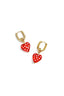 Stainless Steel Heart Drop Earrings, Romantic Pink & Red