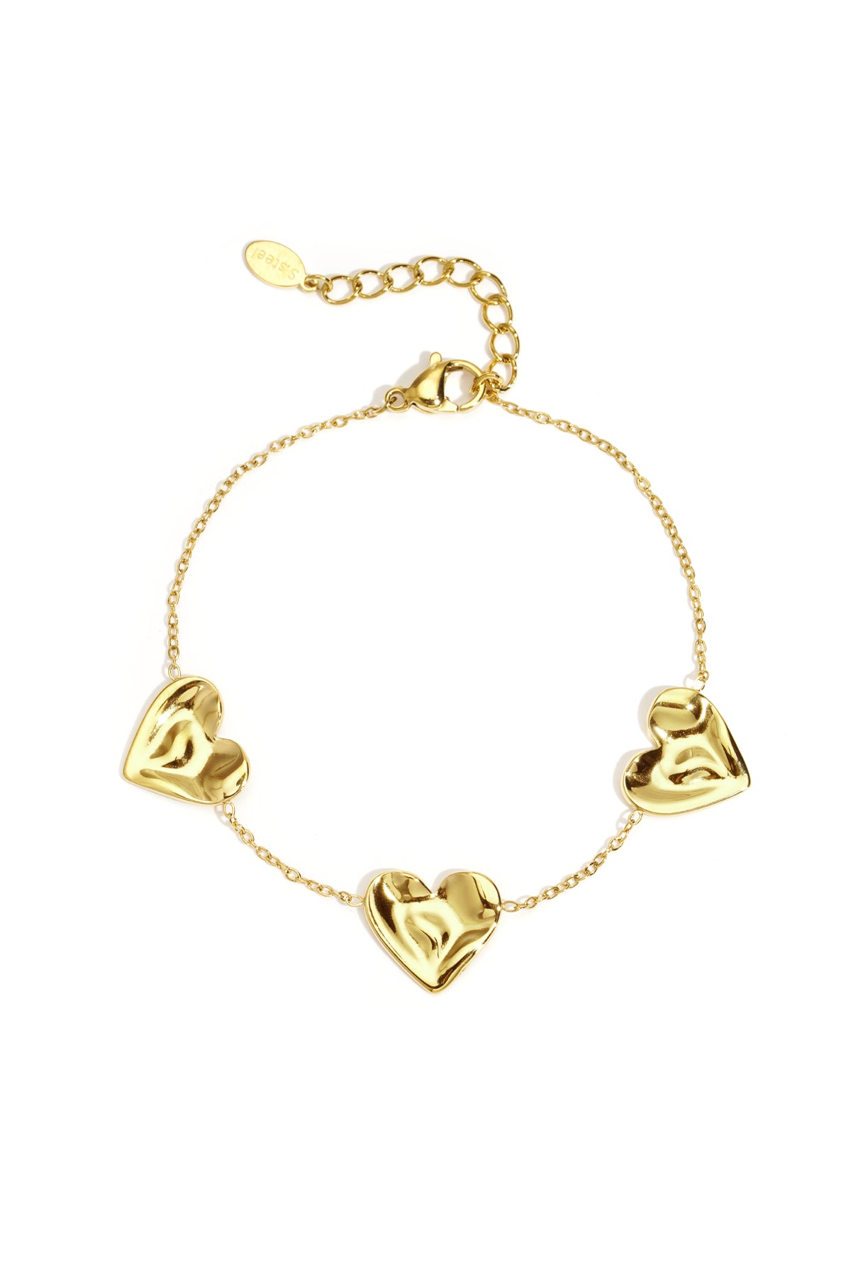 Elegant Heart Charm Bracelet for Women, Stainless Steel Main product image