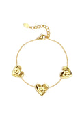 Elegant Heart Charm Bracelet for Women, Stainless Steel