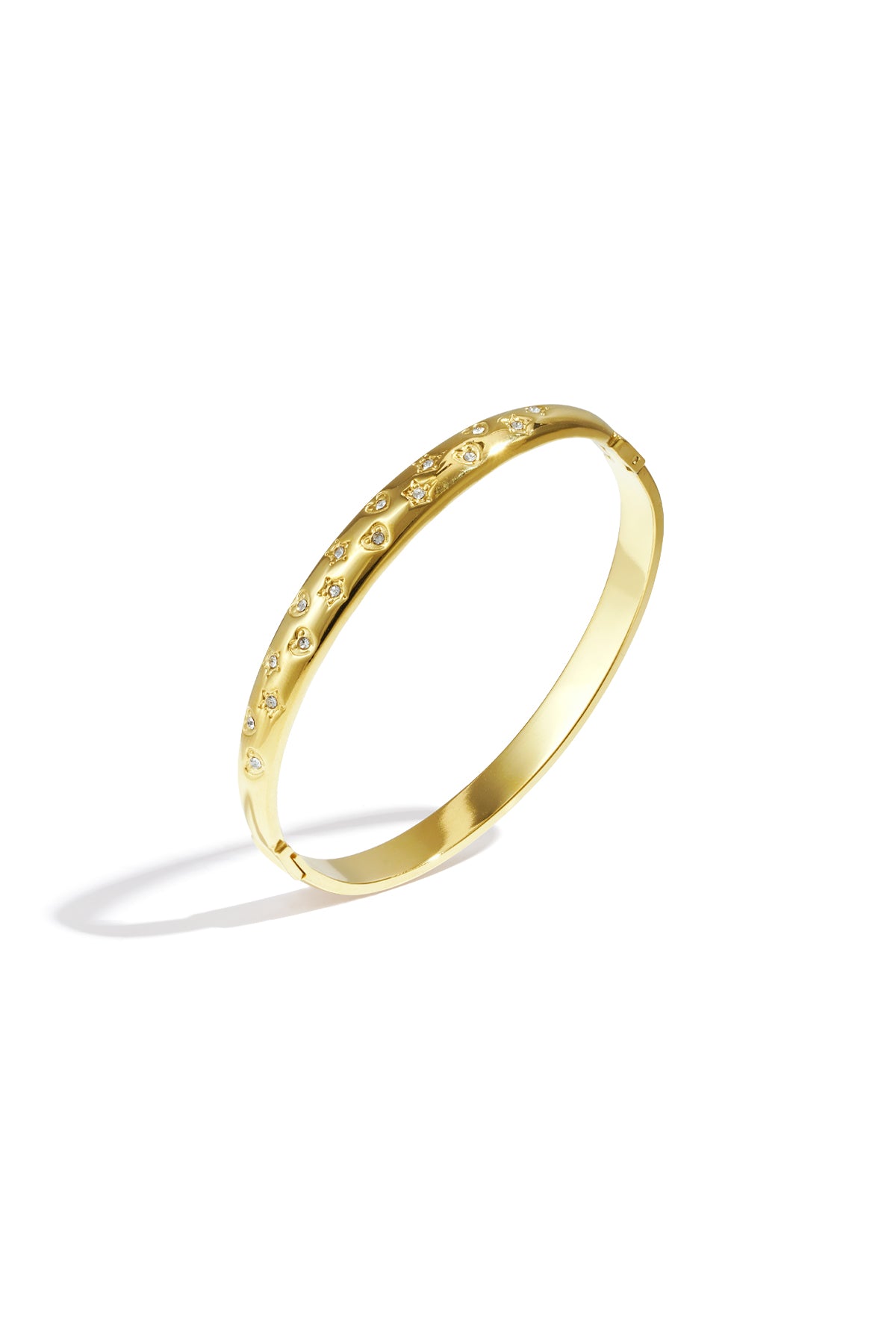 Stylish All Fit Heart & Star Bangle - Silver & Gold Imagen principal del producto