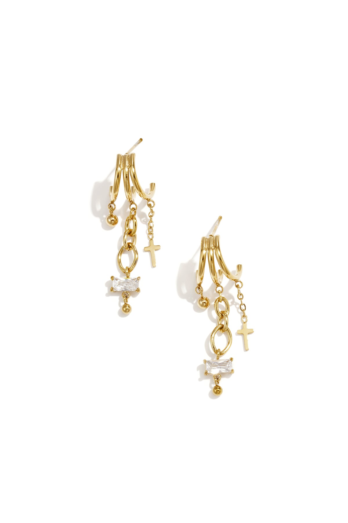 Elegant Cross Drop Earrings - Luxurious & All Fit Imagen principal del producto
