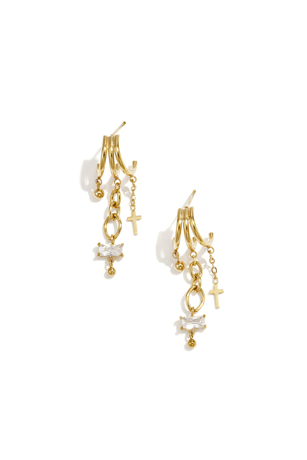 Elegant Cross Drop Earrings - Luxurious & All Fit