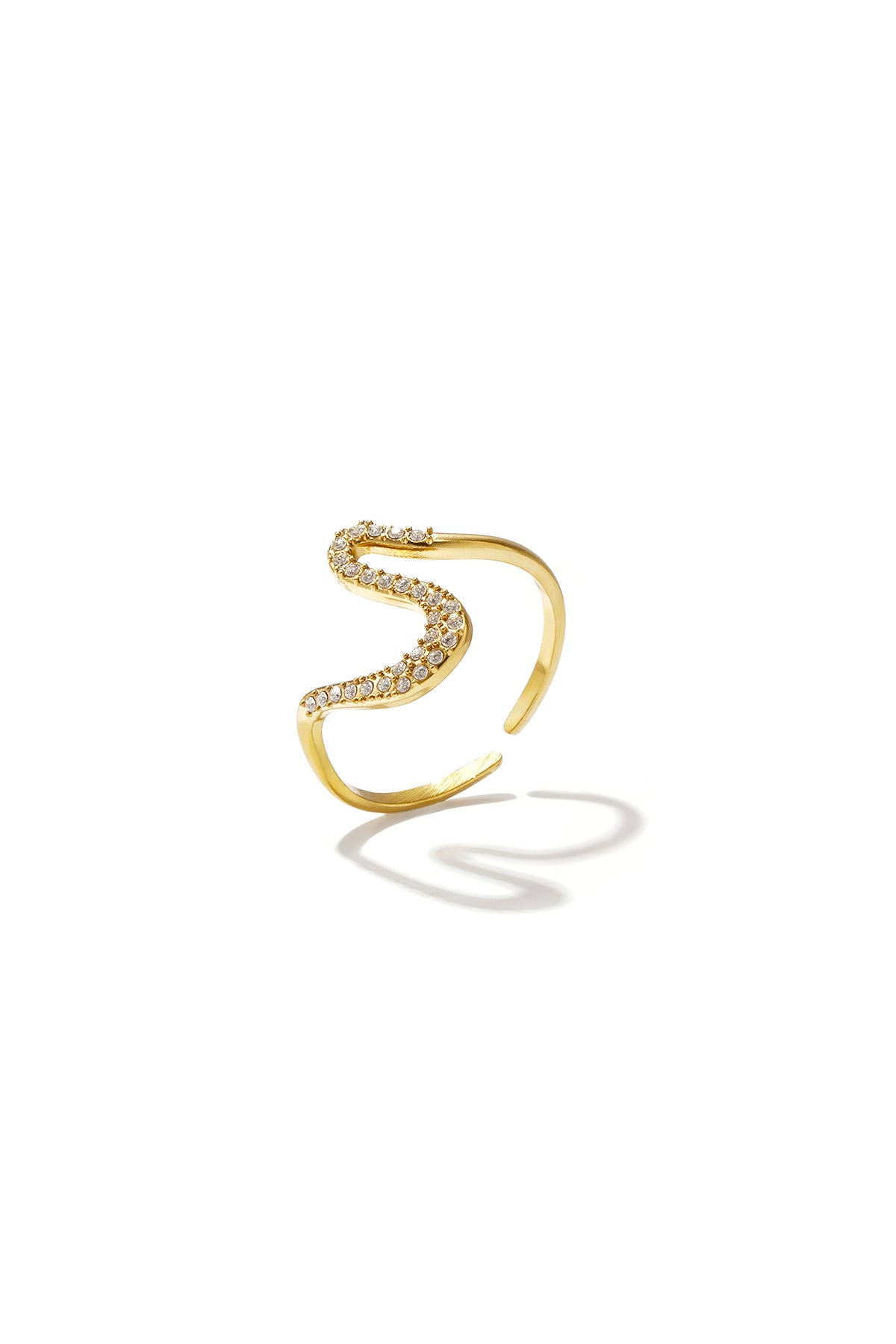 Elegant Adjustable Rhinestone Statement Ring Imagen principal del producto
