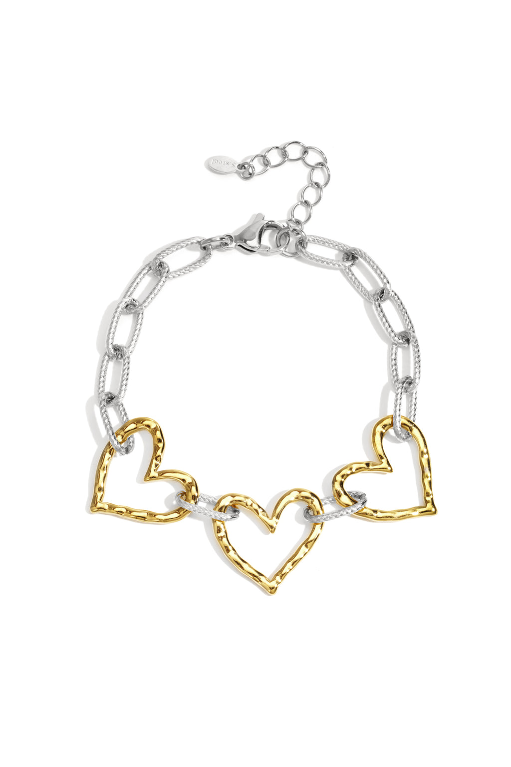 Elegant Gold & Silver Heart Chain Bracelet for Everyday Style