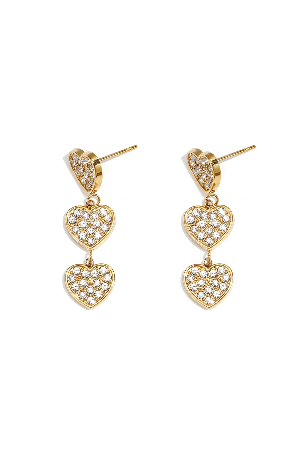 Stylish Gold Color Heart Dangle Earrings for Everyday Glam