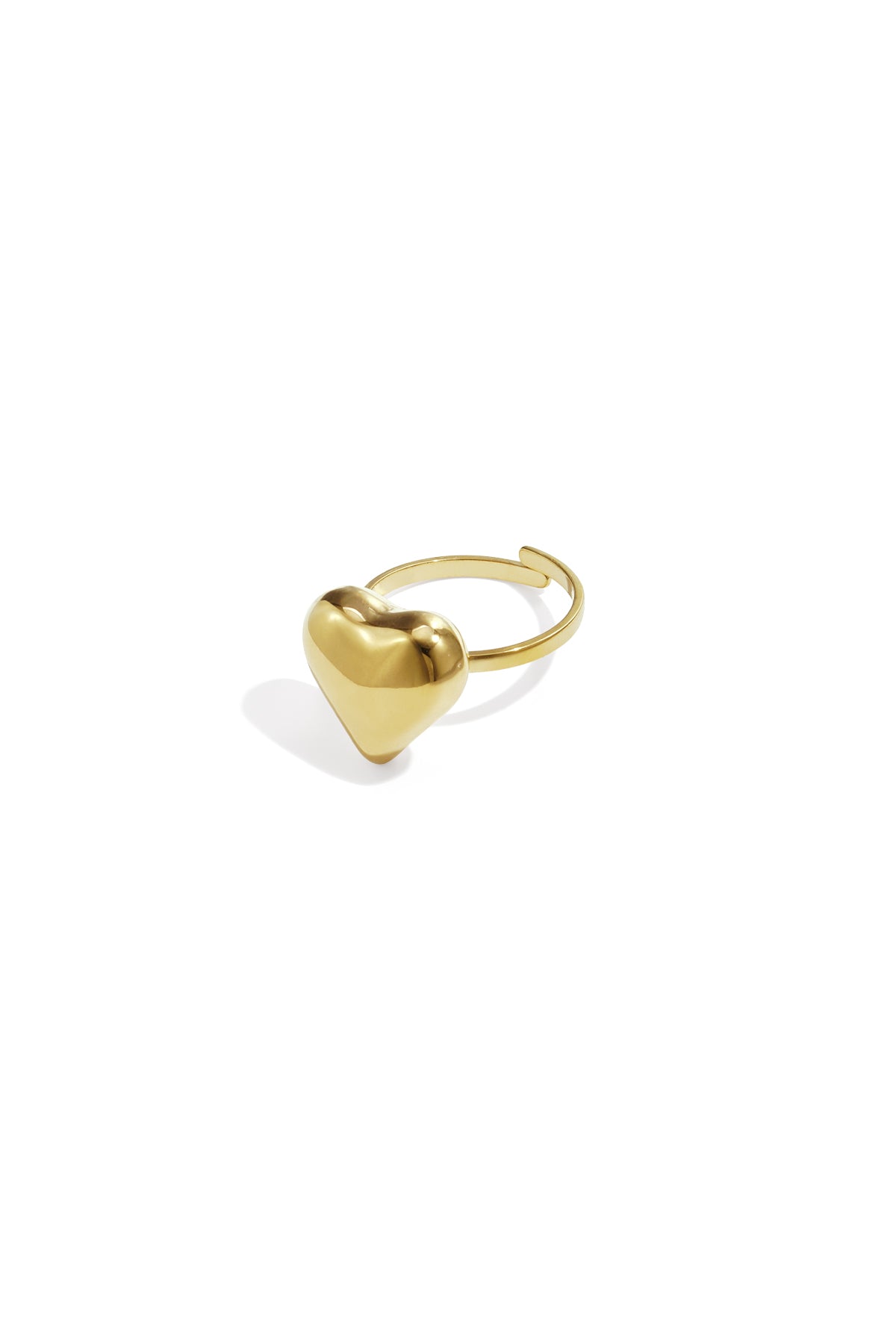 Stylish Adjustable Heart Statement Ring in Silver & Gold Imagen principal del producto