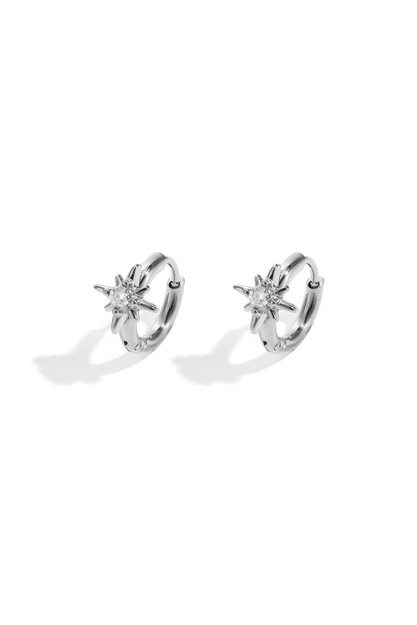 Stylish Star Hoop Earrings for Women - Silver & Gold