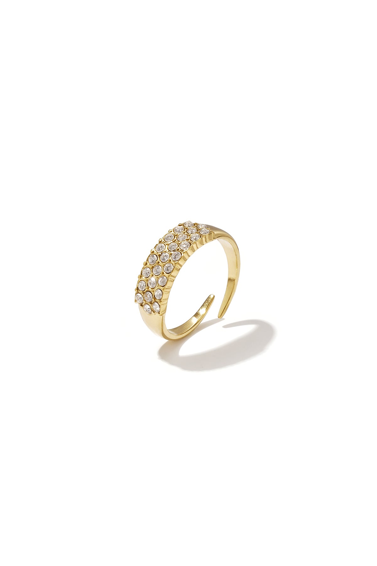 Elegant Minimalist Adjustable Rhinestone Ring Imagen principal del producto