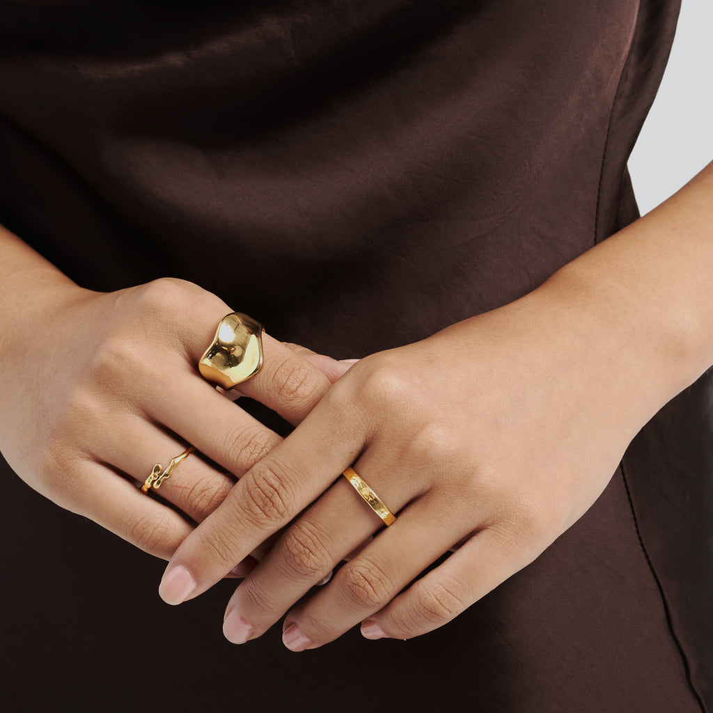 Anillo Martillado Fino
