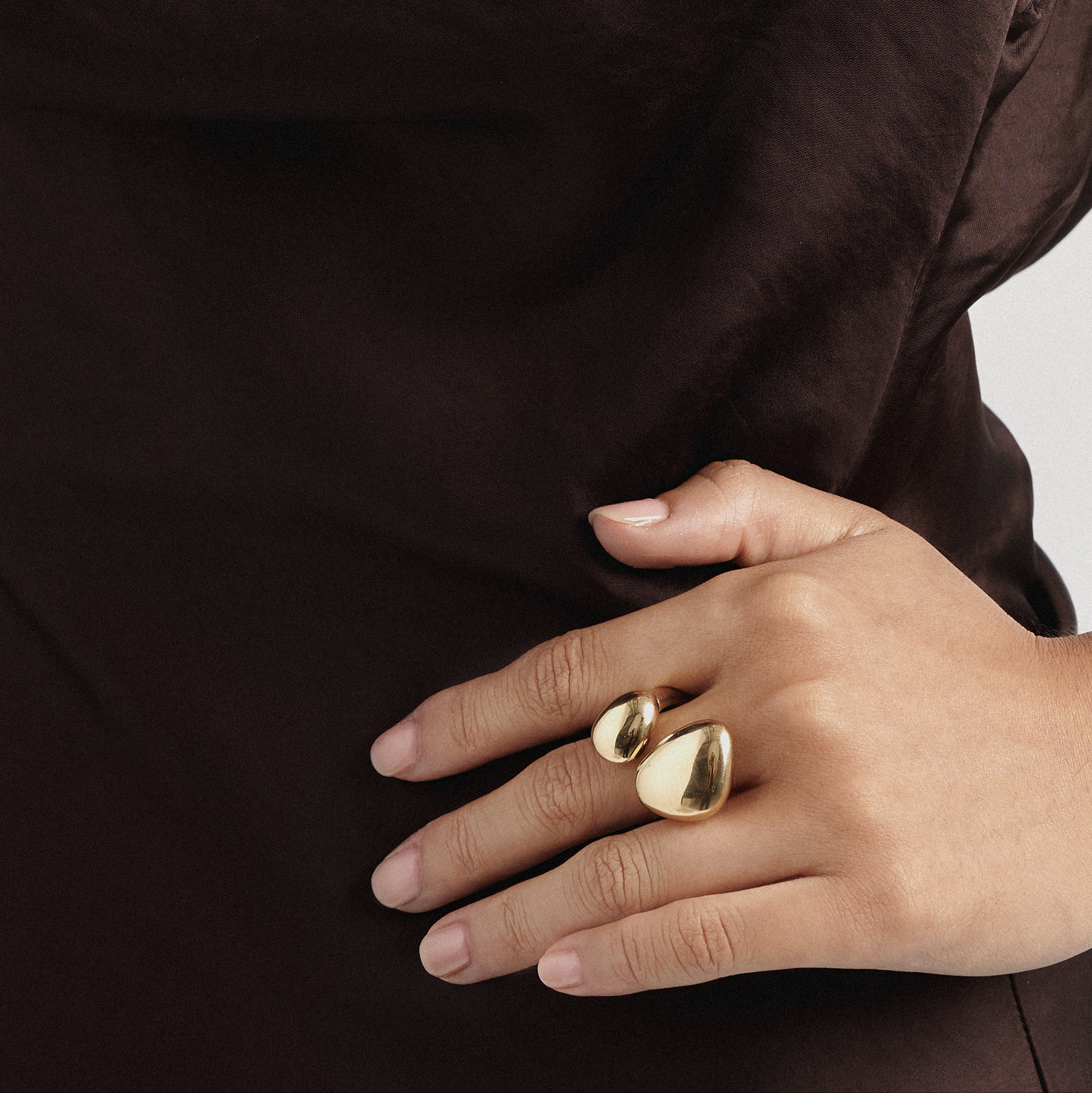 Anillo Dos Gotas Dorado