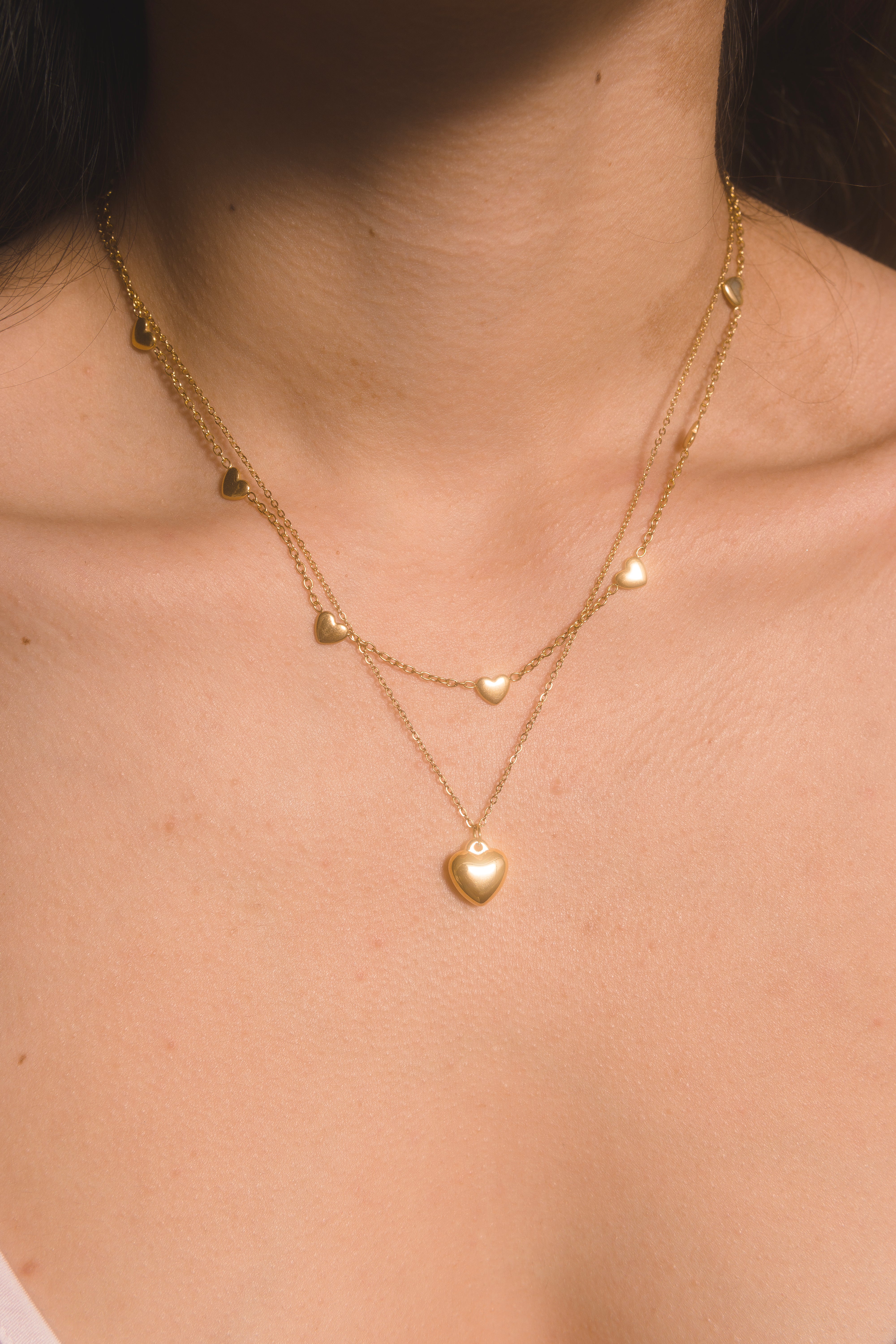 Collar con charm corazón