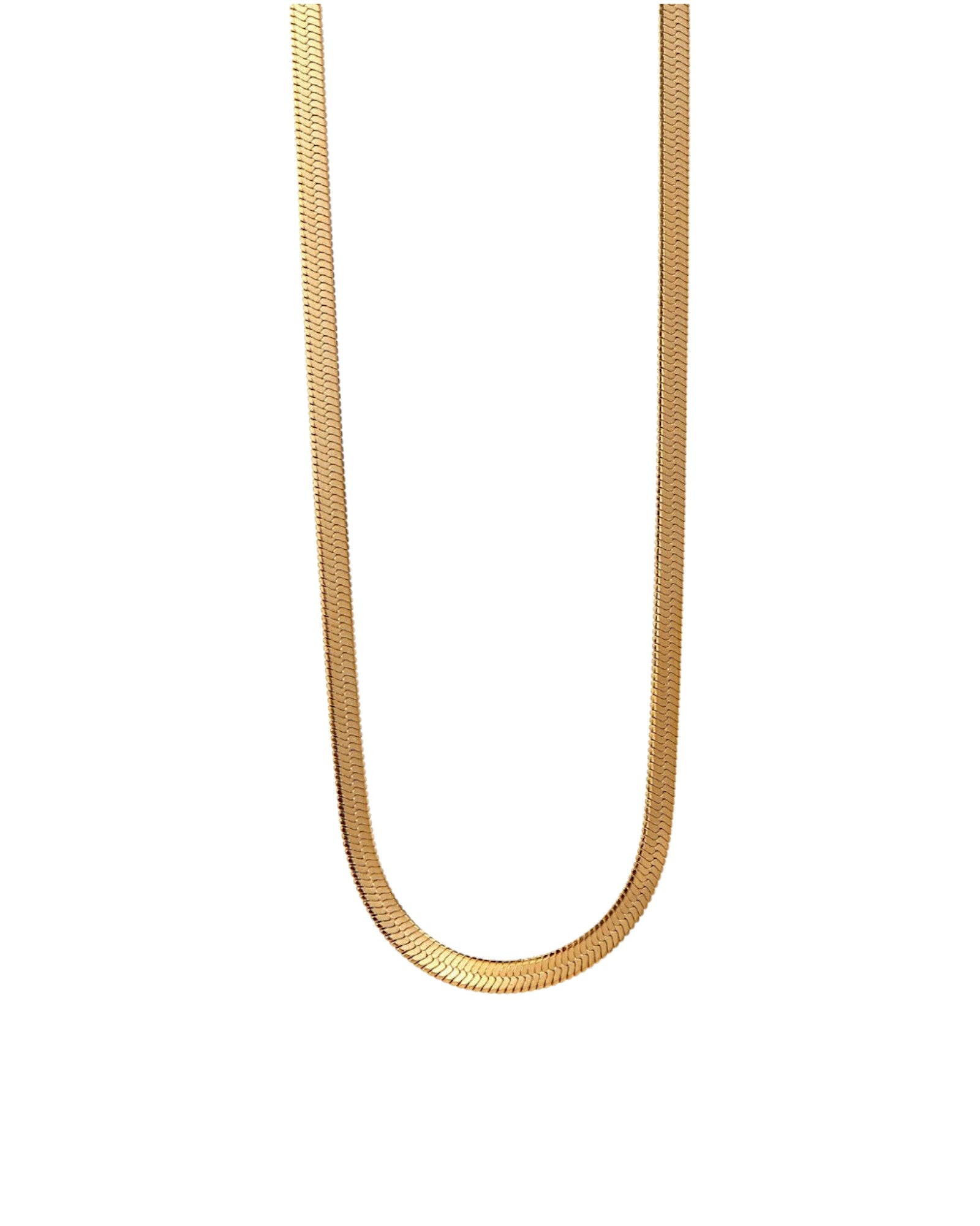 Collar plano estilo serpiente en dorado