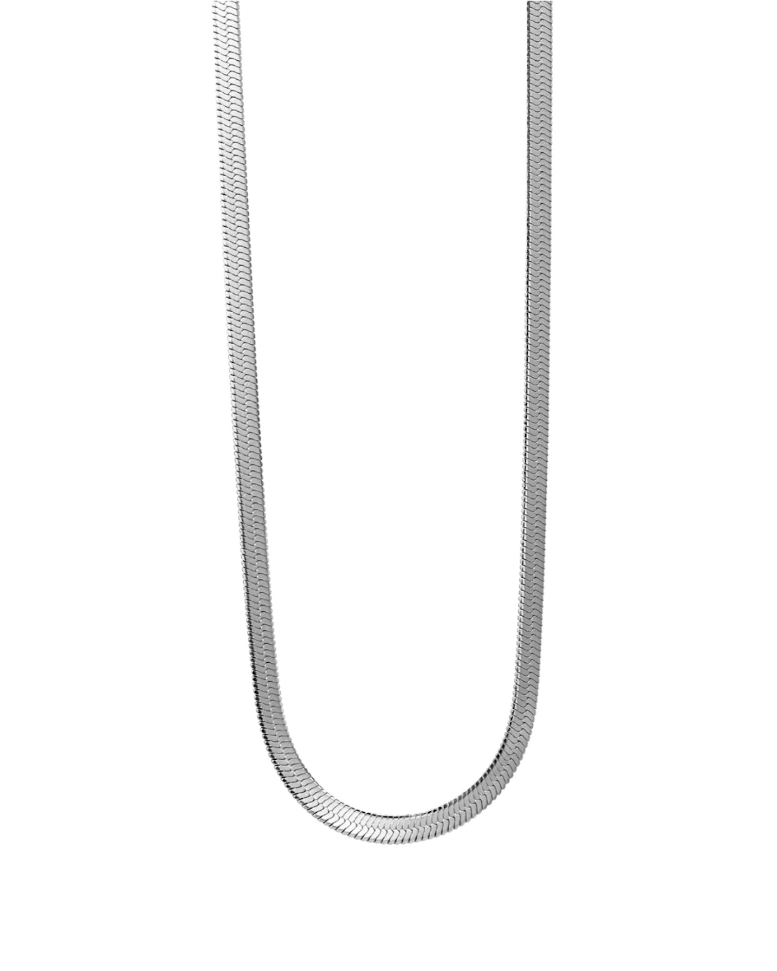 Collar plano estilo serpiente en plateado
