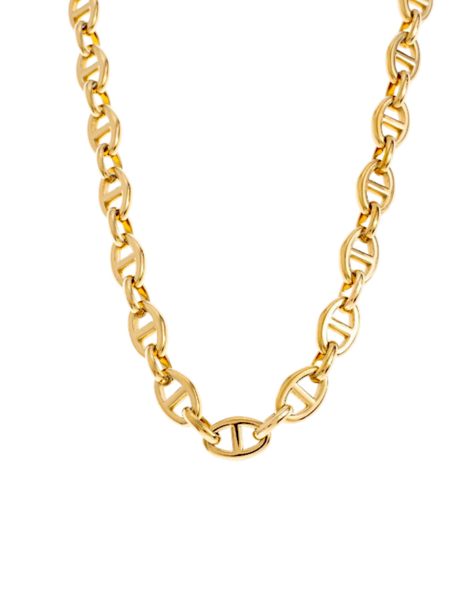 Collar de eslabones dorados ovalados