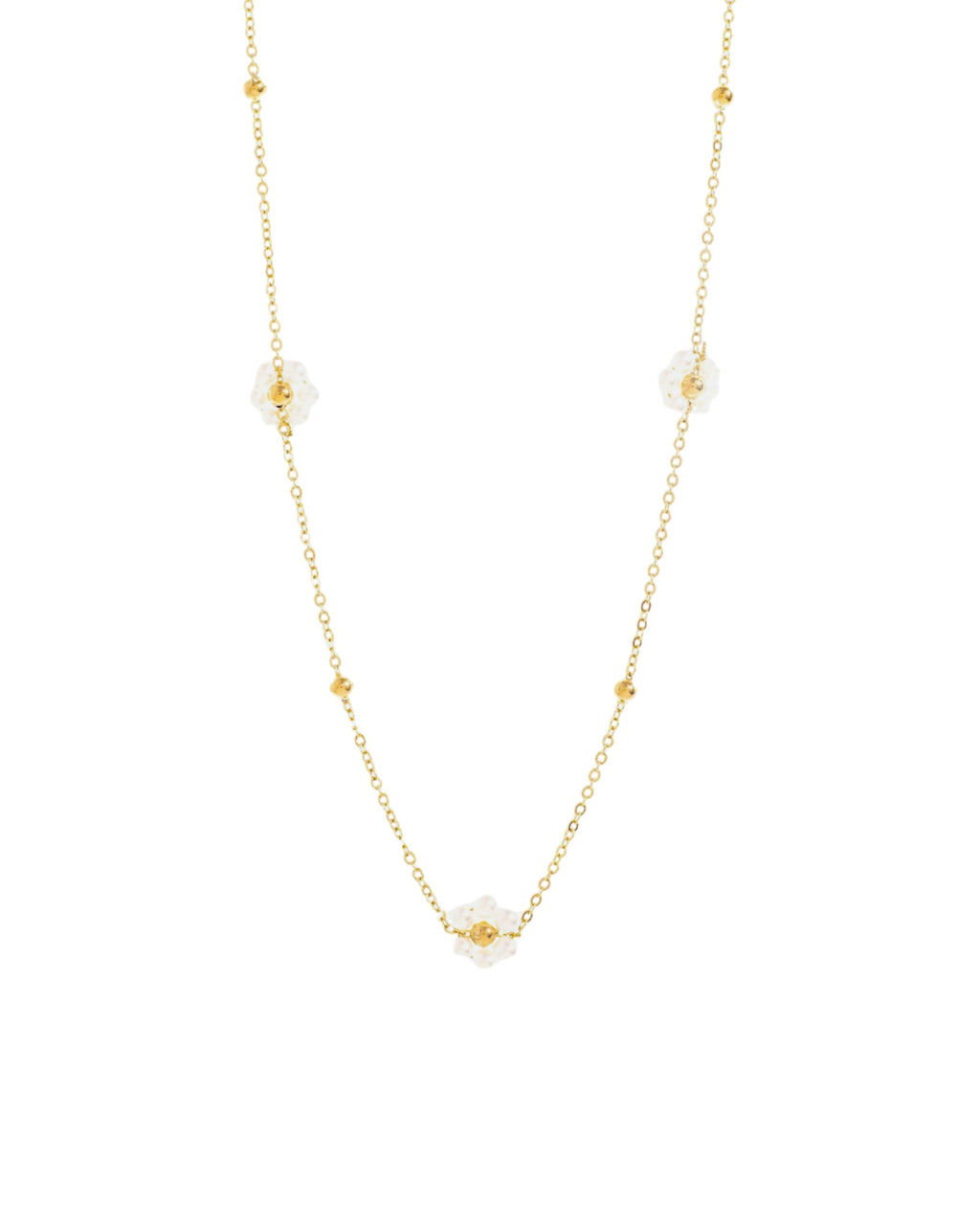 Collar con los flores de las perlas