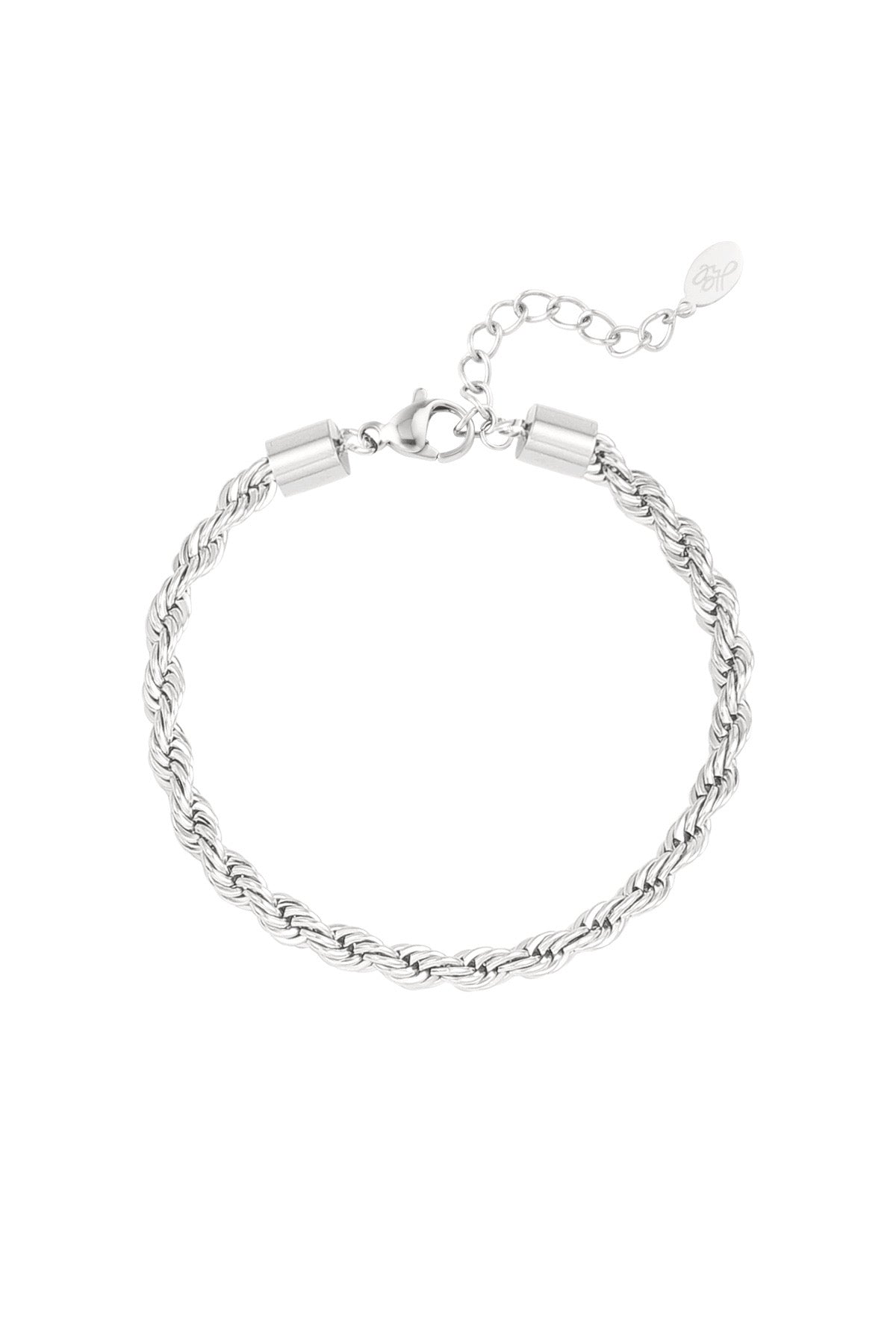 Pulsera retorcido plateado