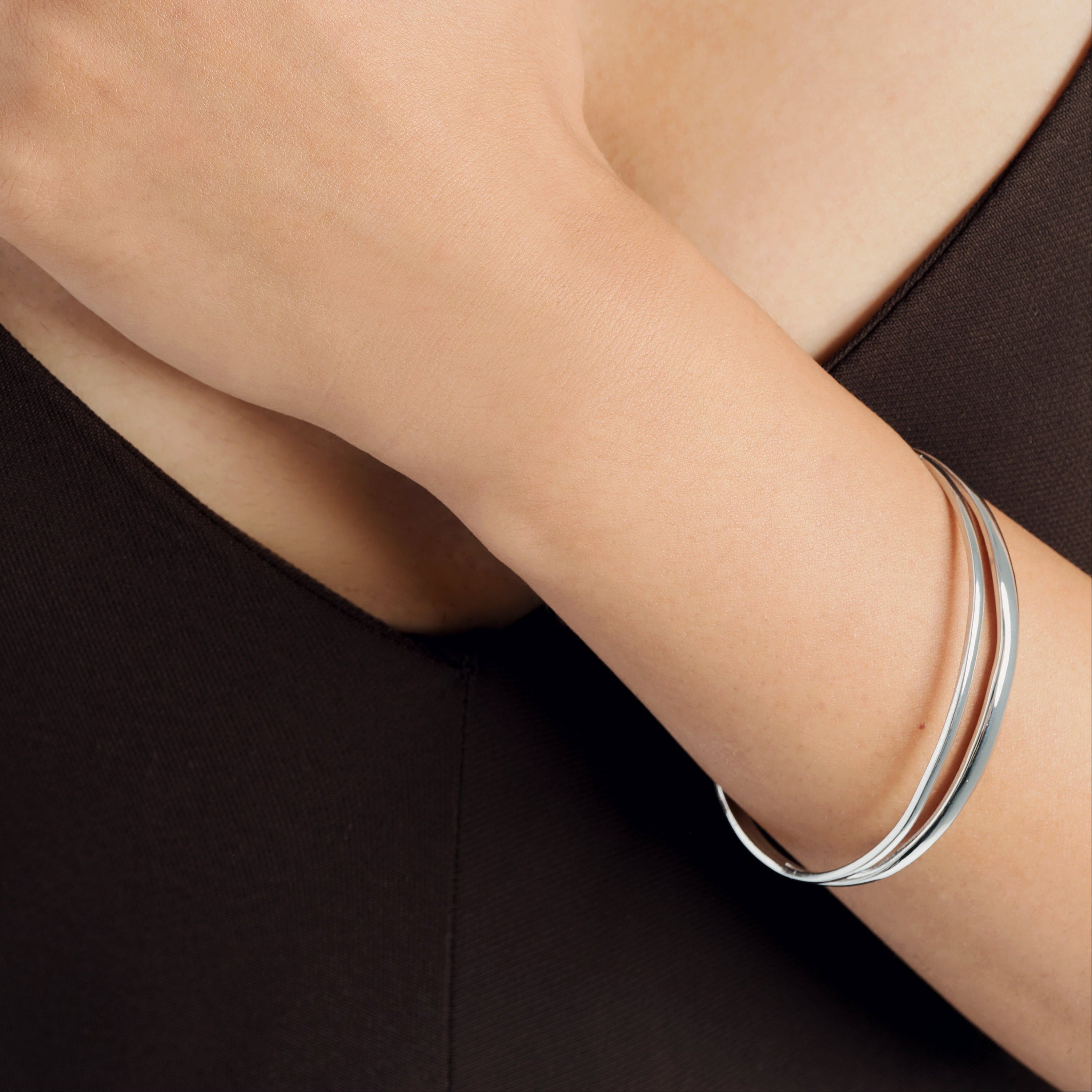 Pulsera Doble Línea de Plata