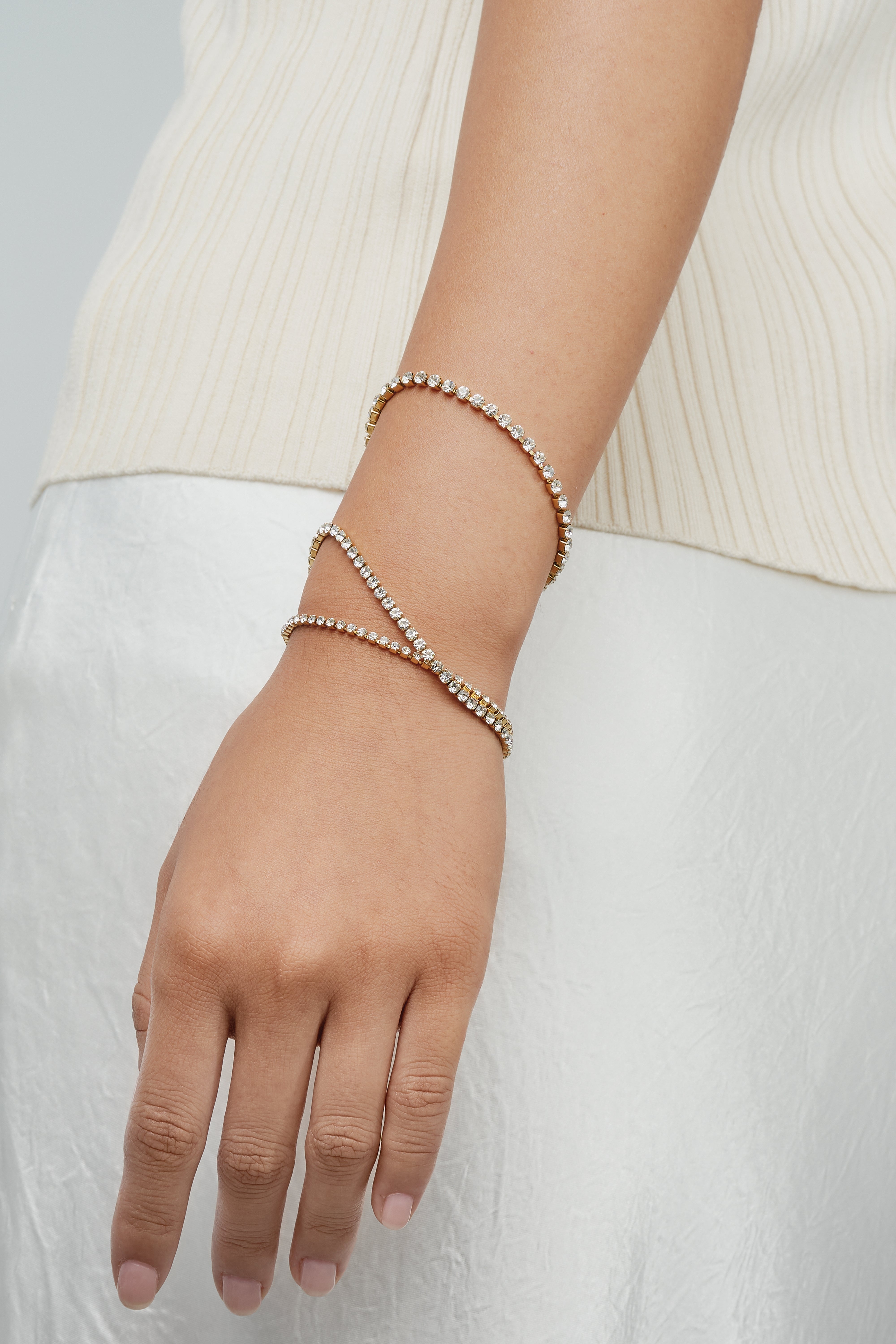 Pulsera Tenis Brillante de Oro