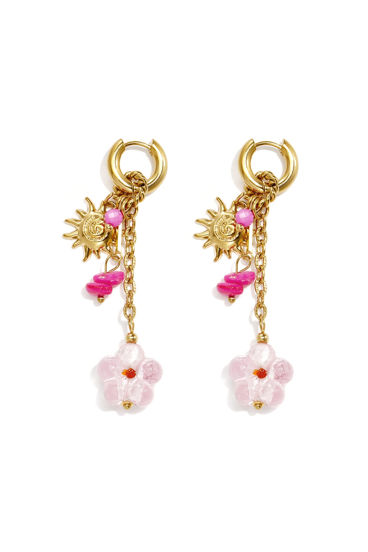 Pendientes cuentas y diseño floral Main product image