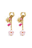 Pendientes cuentas y diseño floral