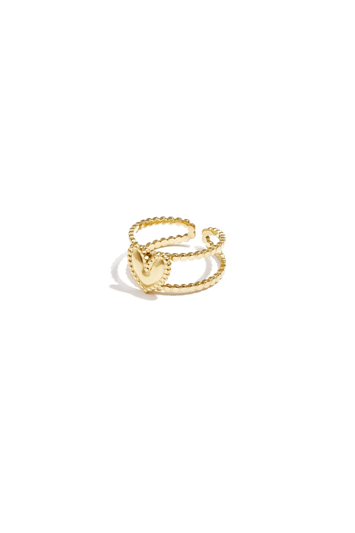 Elegant Heart-Shaped Adjustable Statement Ring Imagen principal del producto