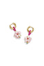 Beaded and floral design earrings