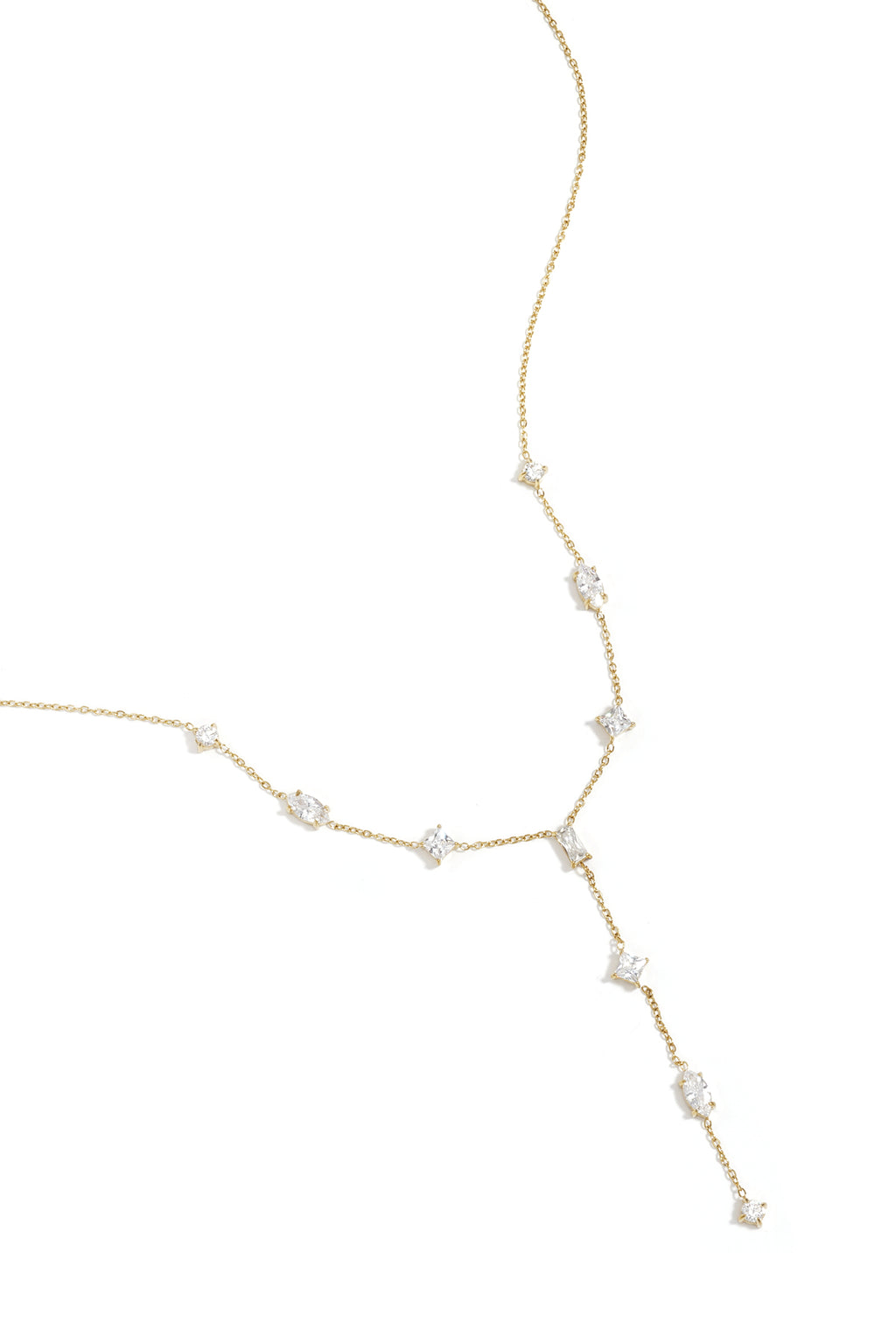 Collar en forma de Y con piedras