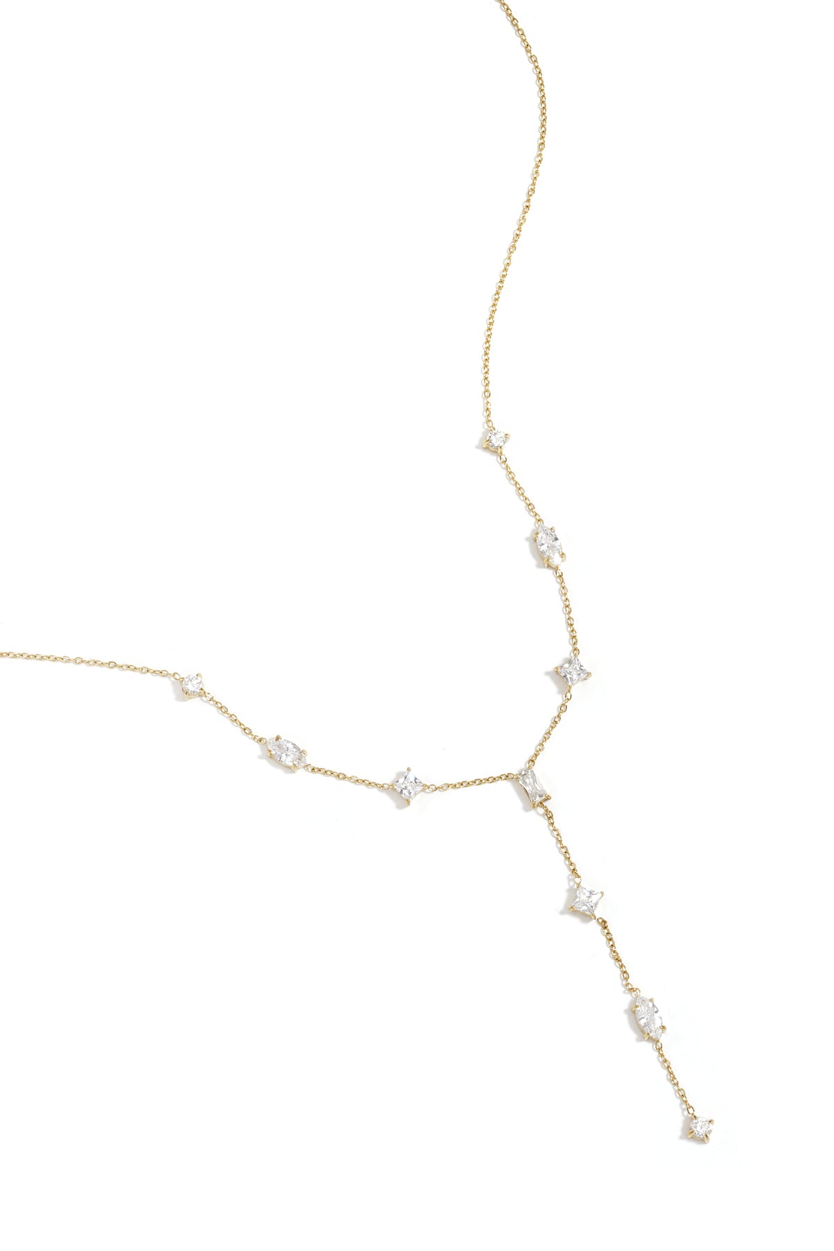Collar en forma de Y con piedras