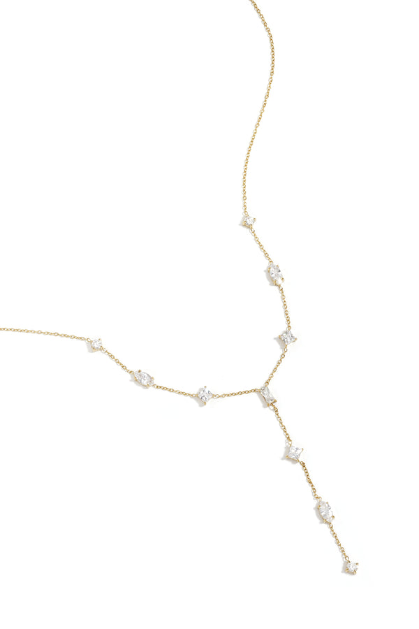 Collar en forma de Y con piedras