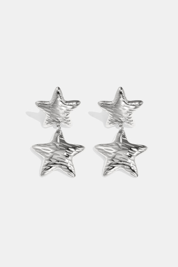 Elegant Star Drop Earrings for Women, Silver & Gold