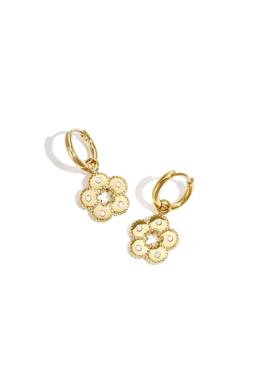 Elegant Flower Drop Earrings for Women - Silver & Gold