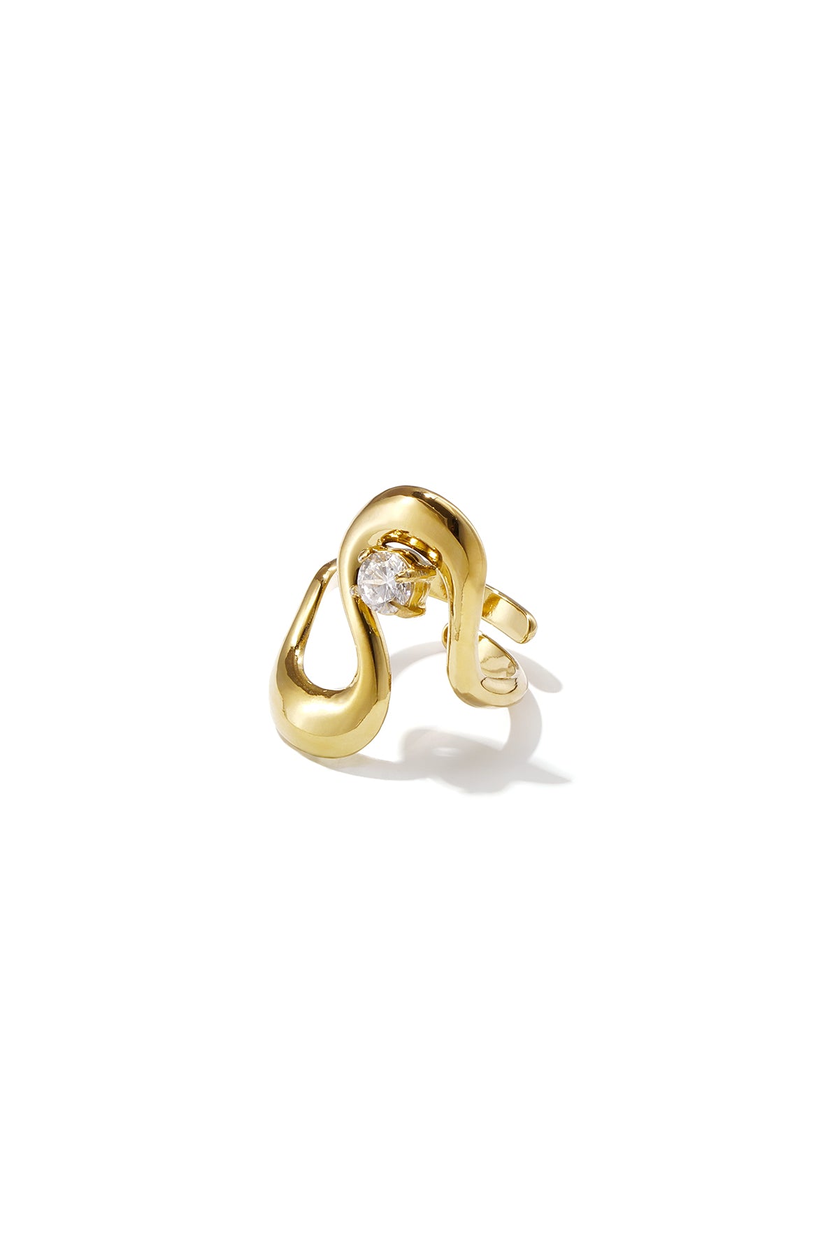 Elegant Adjustable Rhinestone Ring - Silver & Gold Imagen principal del producto