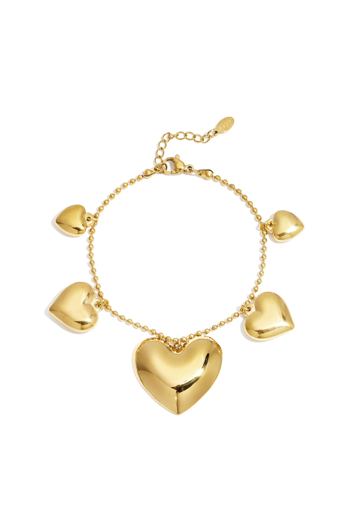 Elegant Gold Heart Charm Bracelet for Women Main product image