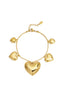 Elegant Gold Heart Charm Bracelet for Women