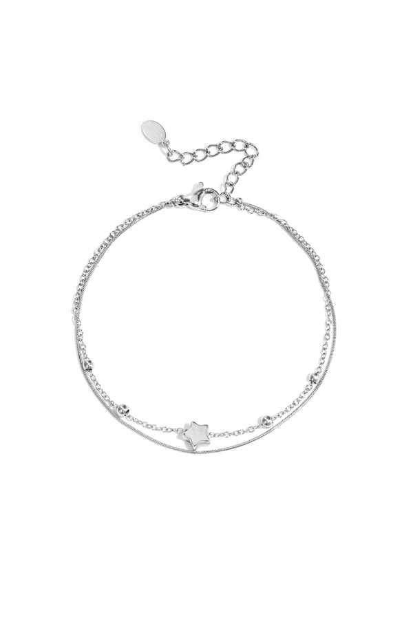 Elegant Star Charm Bracelet in Silver & Gold for Everyday Wear