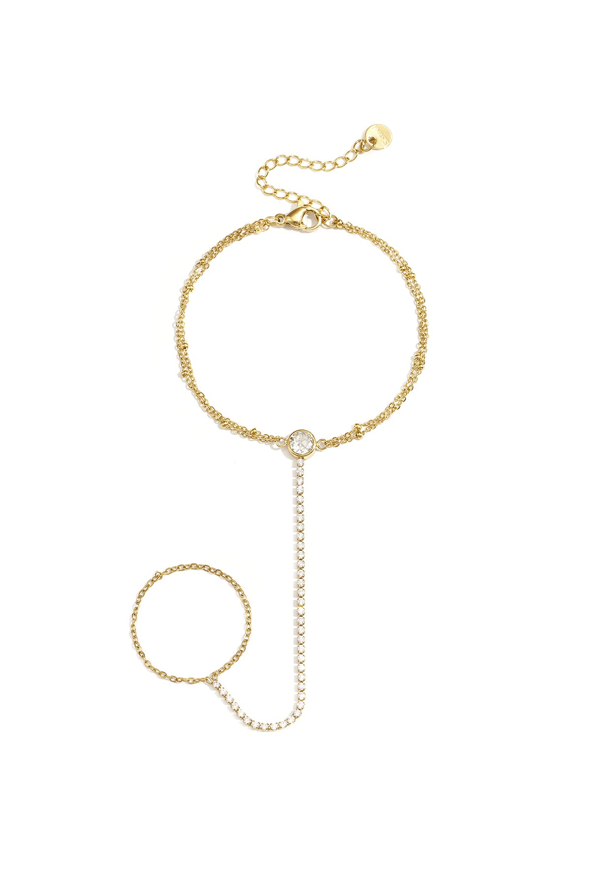Elegant 14K Gold Plated Hand Chain for Everyday Glam Main product image