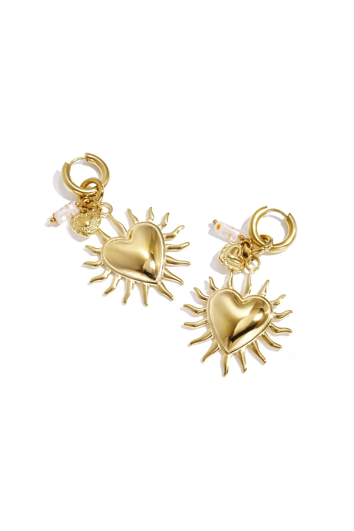 Elegant Gold-Color Heart Dangle Earrings for Women Main product image