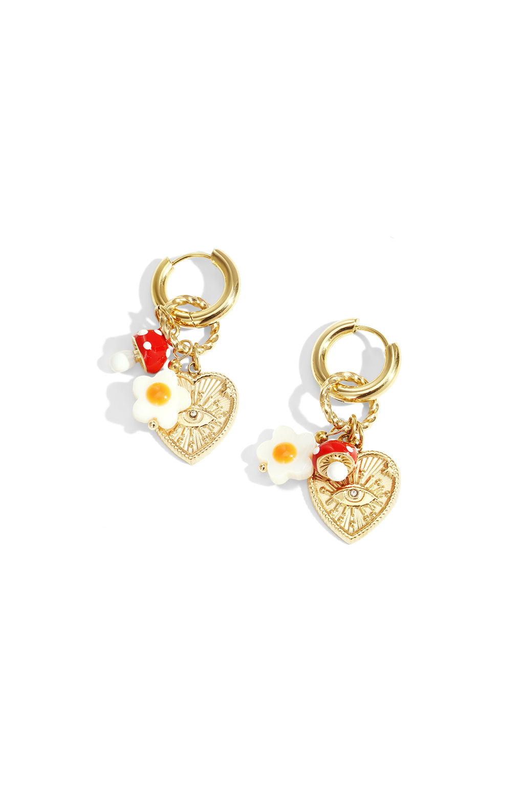 Devil's Eye Flower Dangle Earrings 