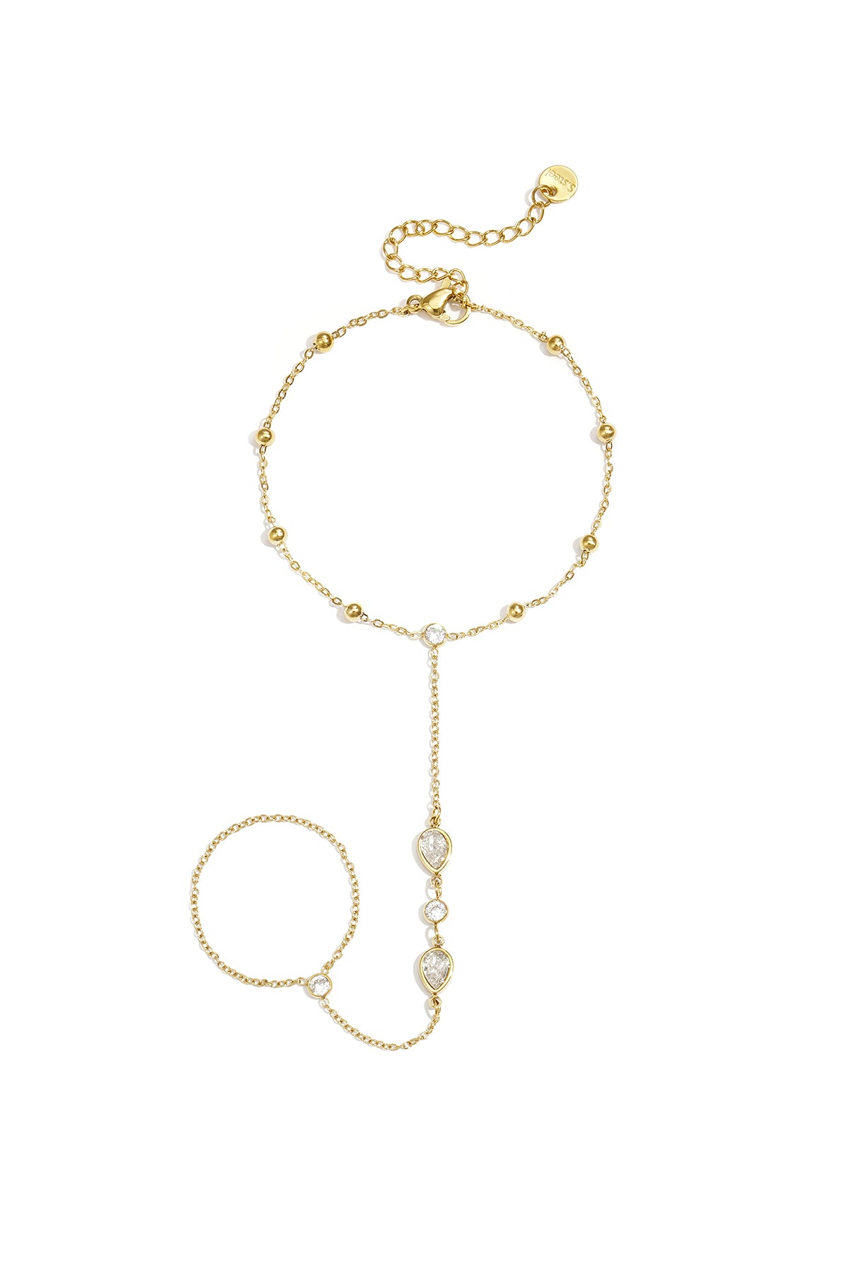 Elegant Silver & Gold Hand Chain for Women Main product image