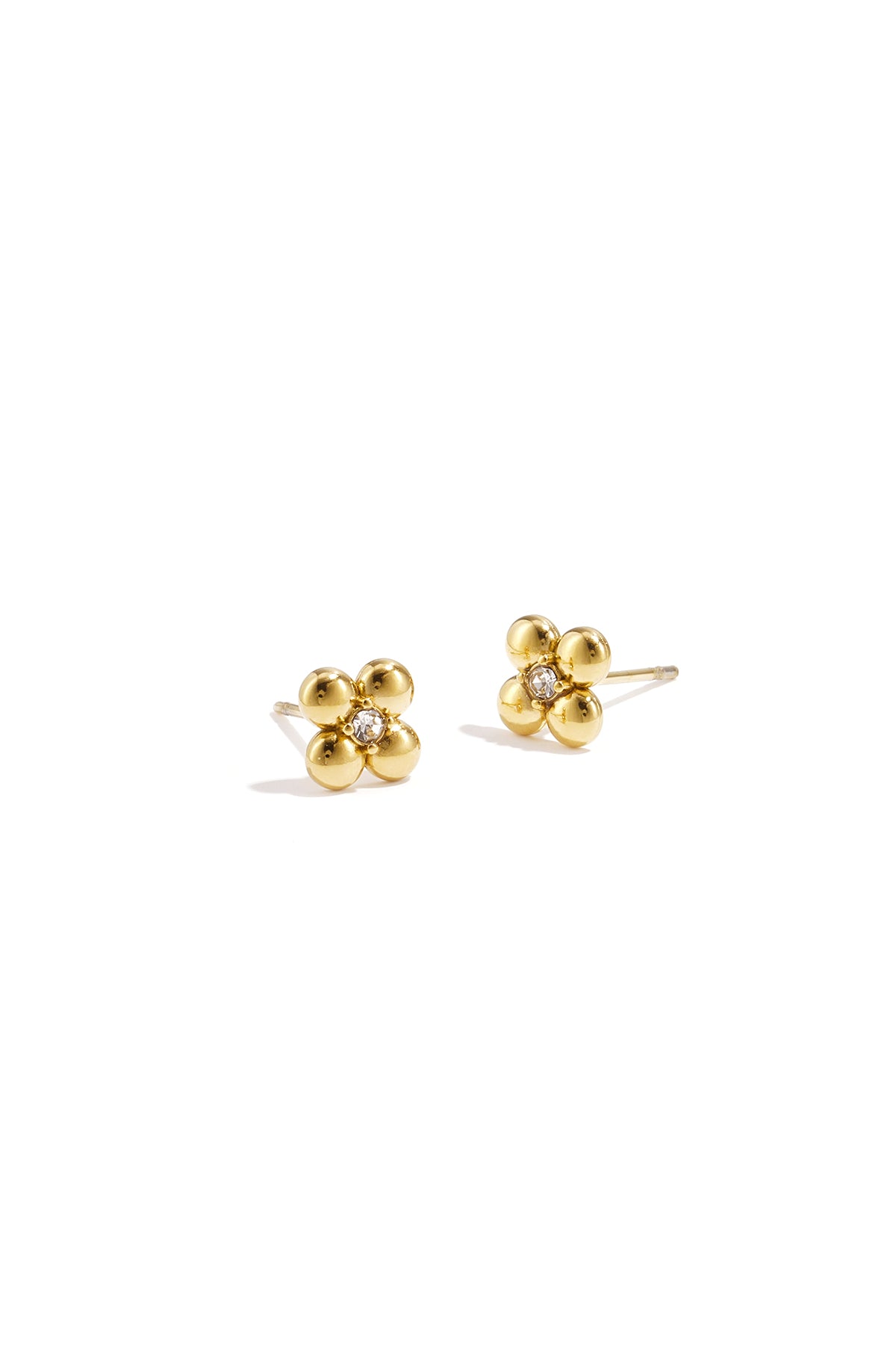 Elegant Mini Flower Stud Earrings - Silver & Gold Main product image